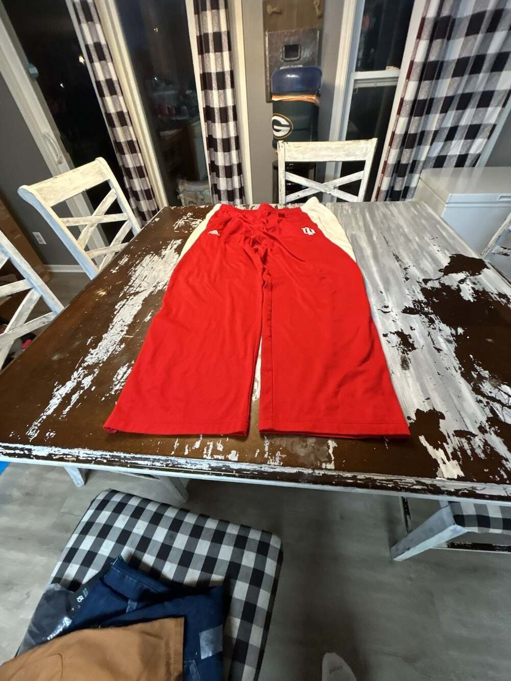 Adidas Indiana University Climawarm Track Pants Size XL Red White